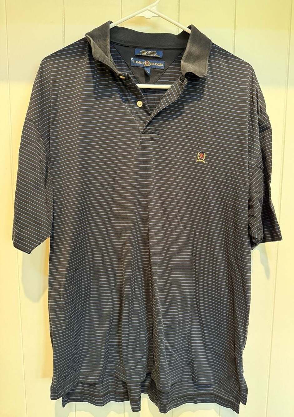 Tommy Hilfiger Men's Striped Cotton Short Sleeve Polo Shirt